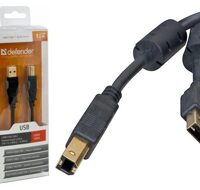 Кабель Defender USB 2.0  AM/ BM, блистер, зол.конт, 2фер.фильтра (PROFESSIONAL SERIES), 3м